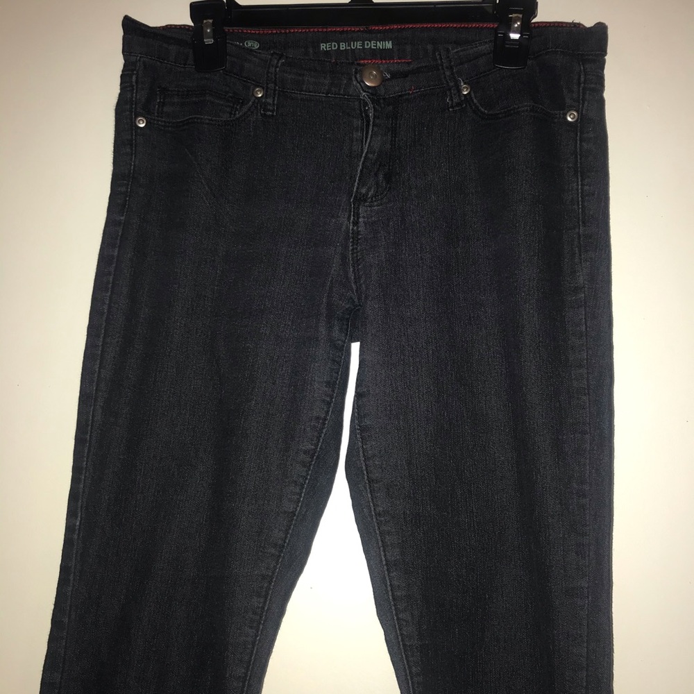 Dark colored skinny jeans